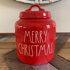 Rae Dunn RED MERRY CHRISTMAS Holiday Canister 🎁